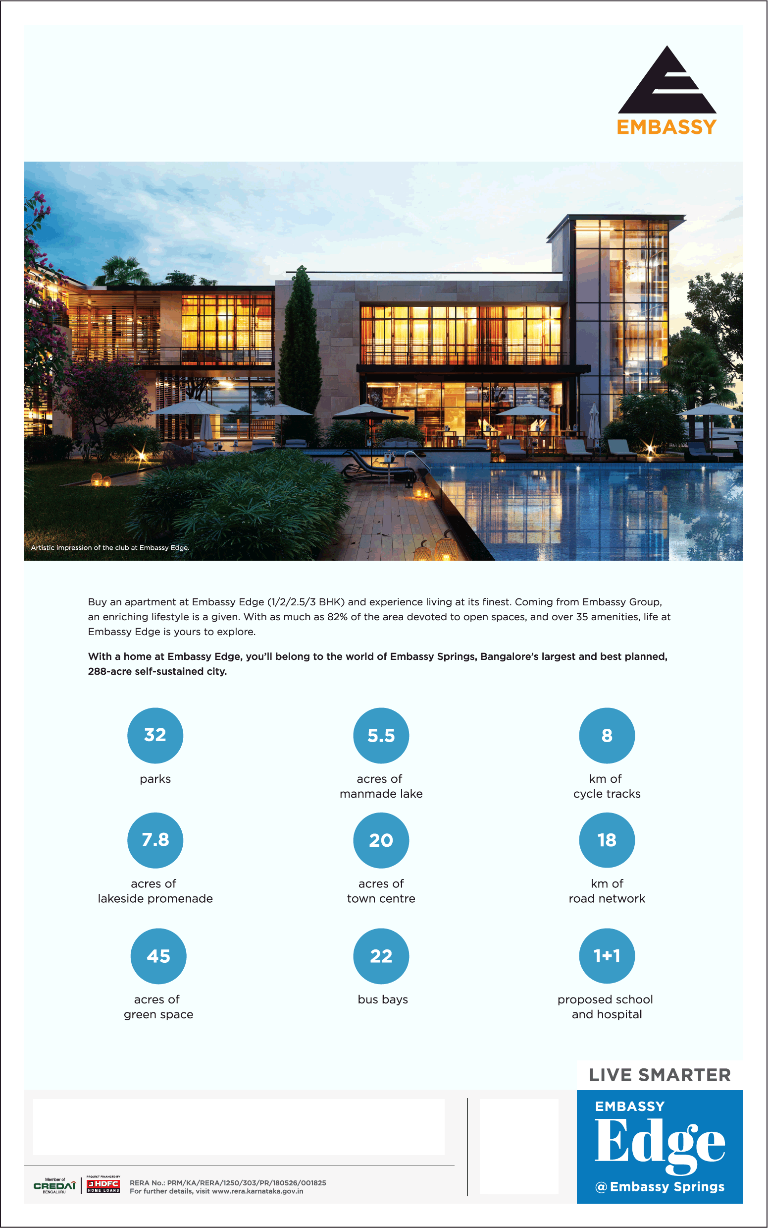 Launching homes with starting price Rs. 36 Lakhs at Embassy Edge in Bangalore